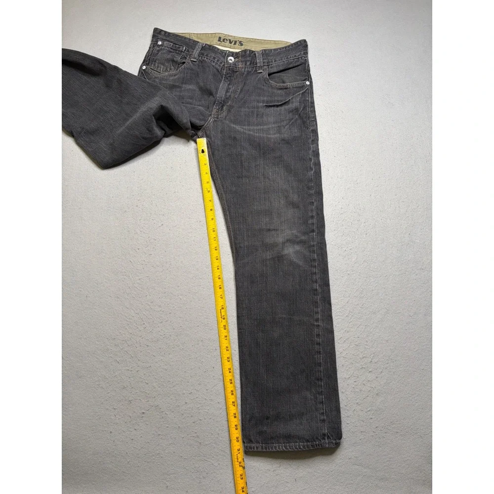 Levi's Slim Straight Jeans Mens W36 L32 Black Y2K Flap Pocket Denim Pants